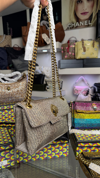 Kurt Geiger London Mini Kensington houndstooth tote bag with box