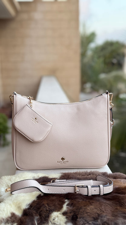 Kate Spade Emma Large Crossbody bag With mini pouch-Master Plus series Nude/Skin