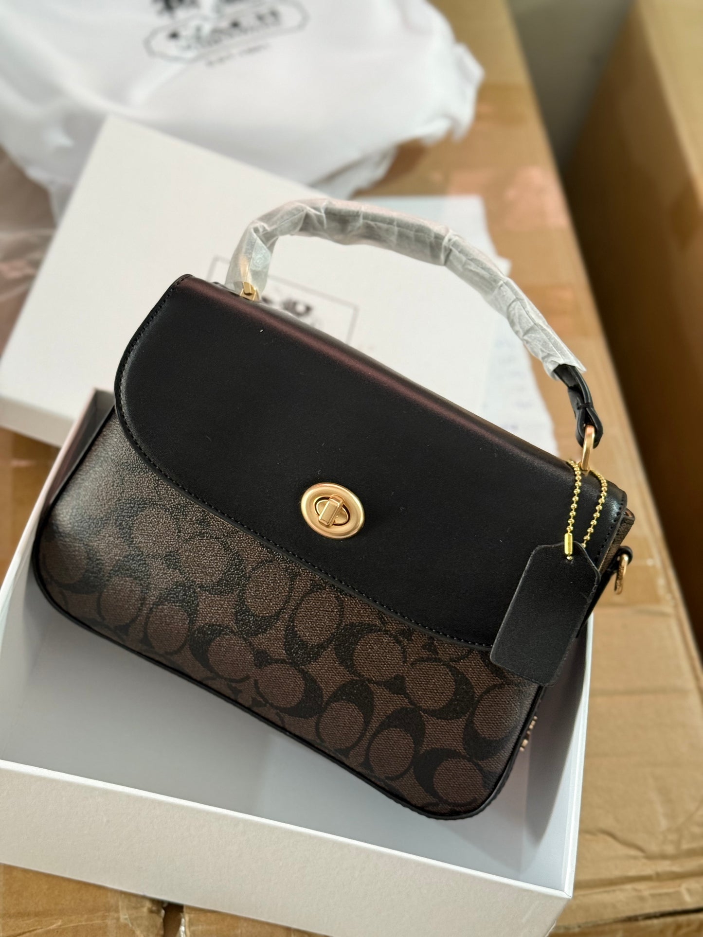 Coach Marlie Top Handle Satchel With Box.