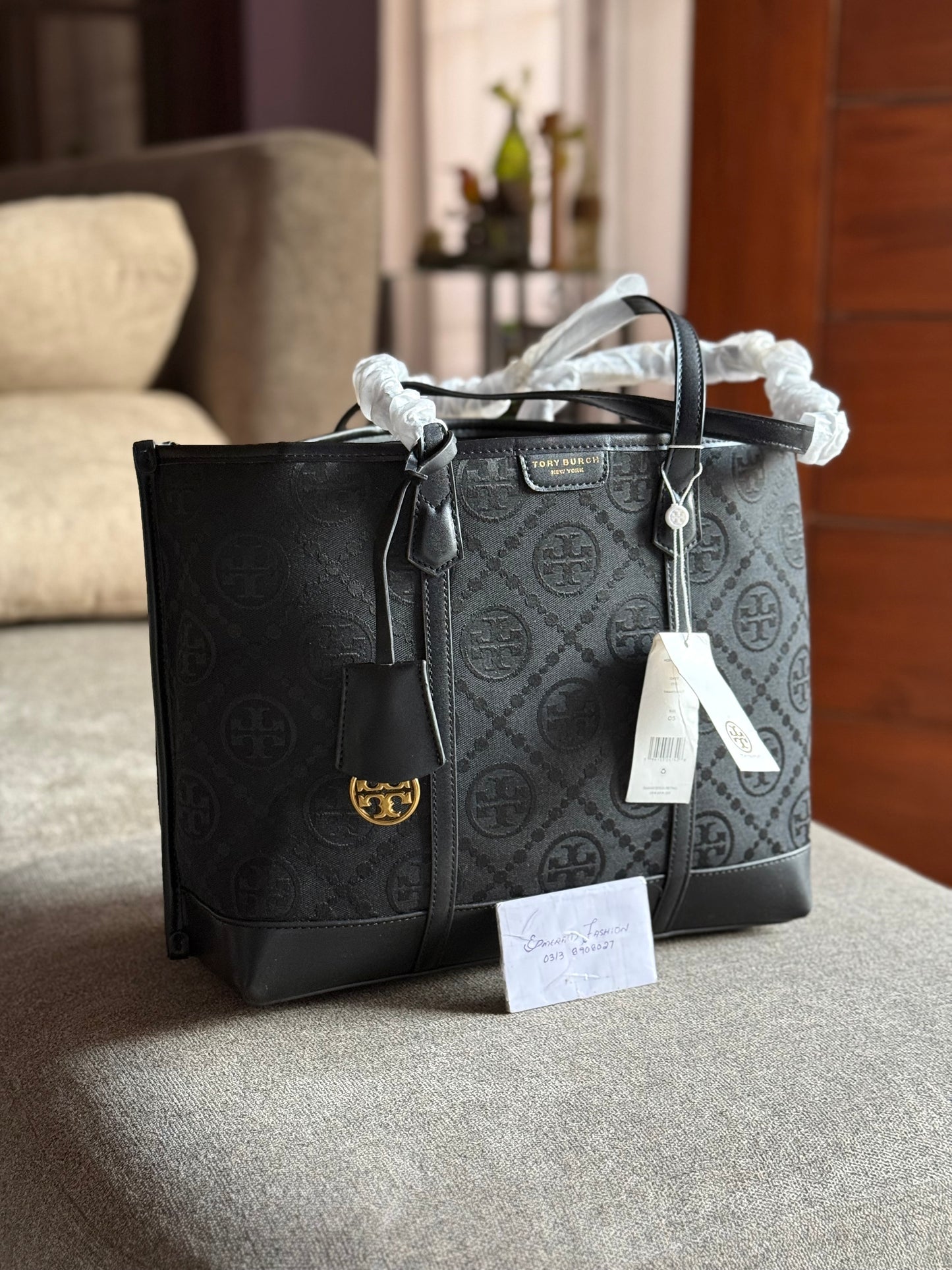 .Tory Burch Perry Monogram Tote Bag!