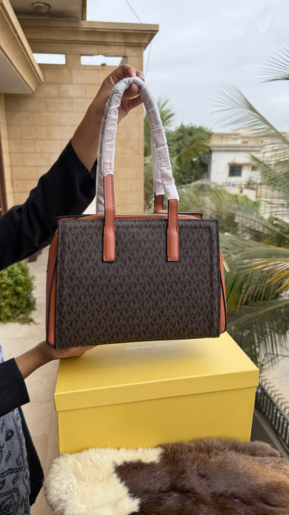 Michael Kors Laila Signature Monogram Hand Bag-With Box-Master Series