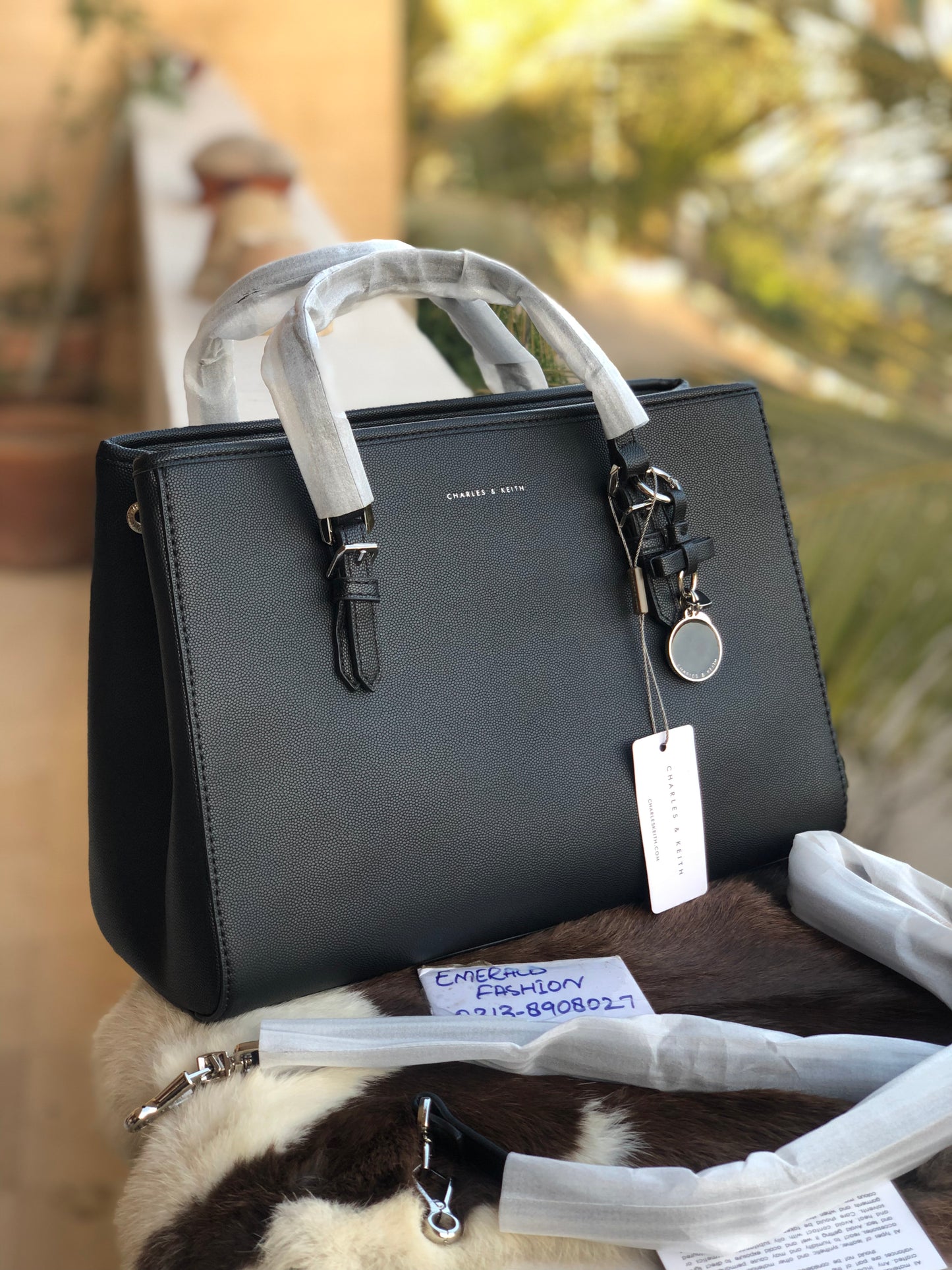 C & K Bow Detail Tote Bag