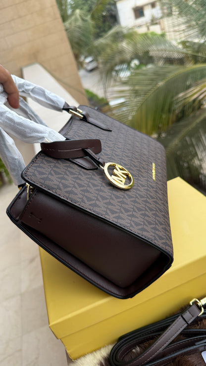 Michael Kors Laila Signature Monogram Hand bag With box.