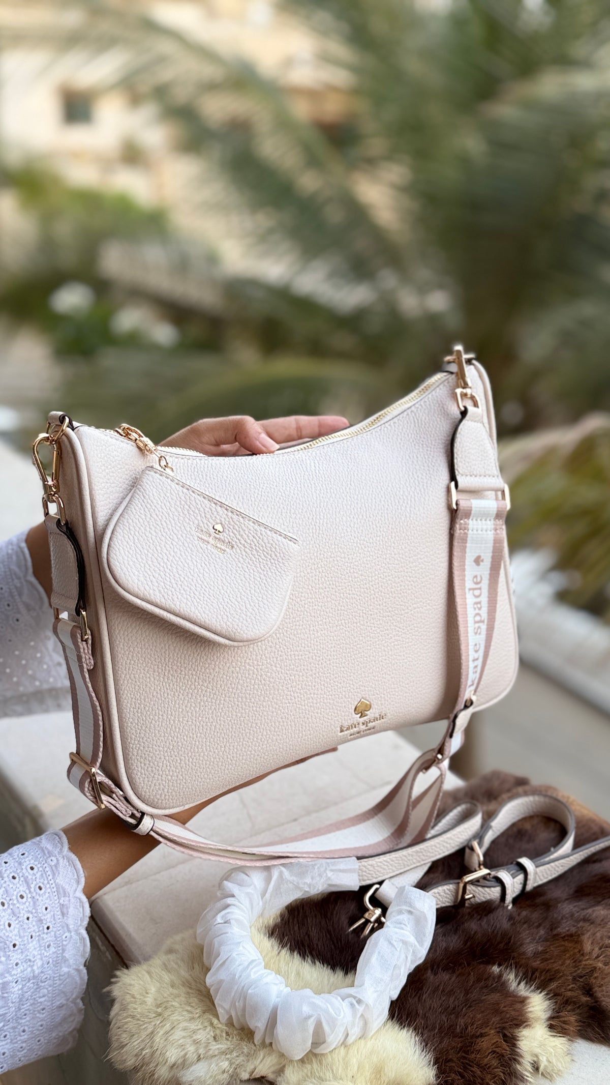 Kate Spade Emma Large Crossbody bag With mini pouch-Master Plus series Beige