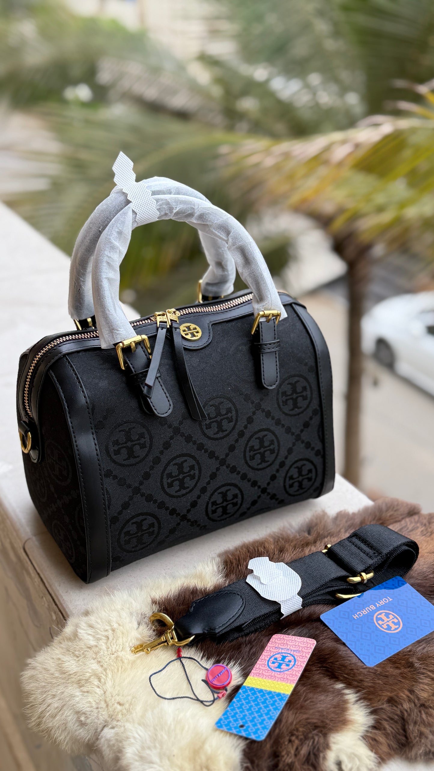 Tory Burch Petite T Monogram Jacquard Barrel Bag-Master Series.