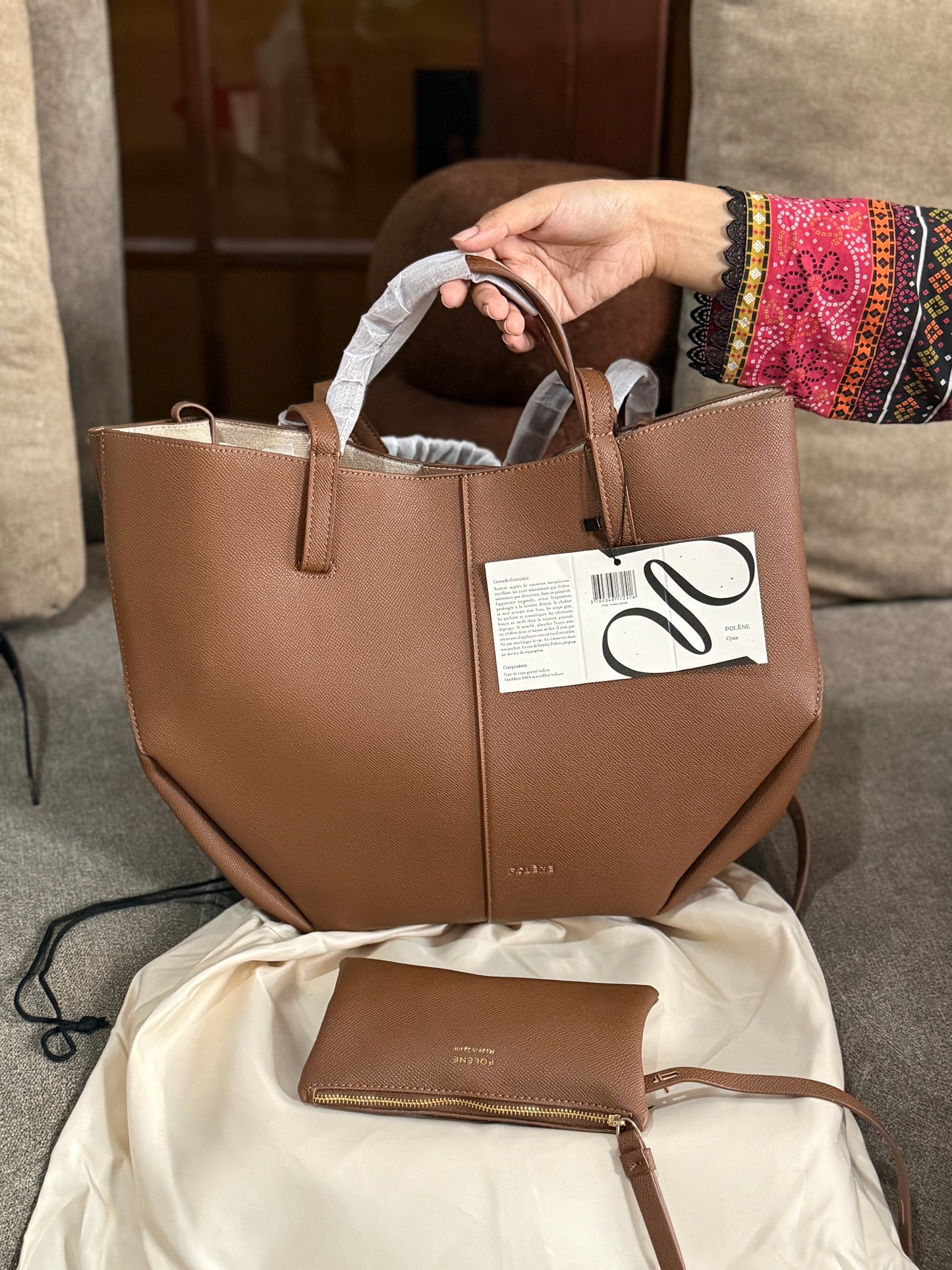 Pólene Cyme Textured edition tote Bag! AAA TOP QUALITY With Folding Box