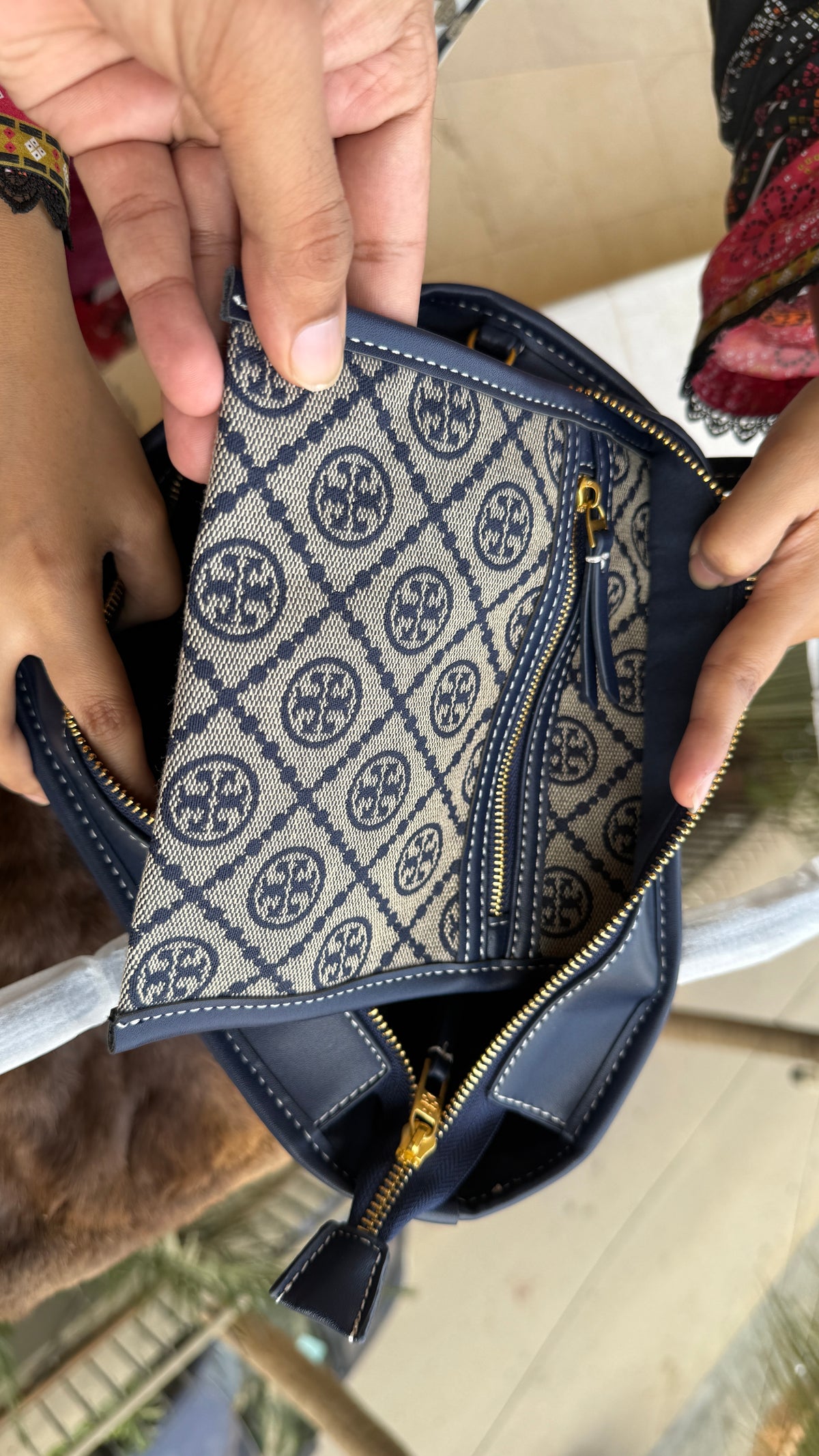 Tory Burch T Monogram Tote-Master Plus Series With Pouch