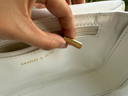 Charles & Keith Eleni Quilted Crossbody Bag-With Box