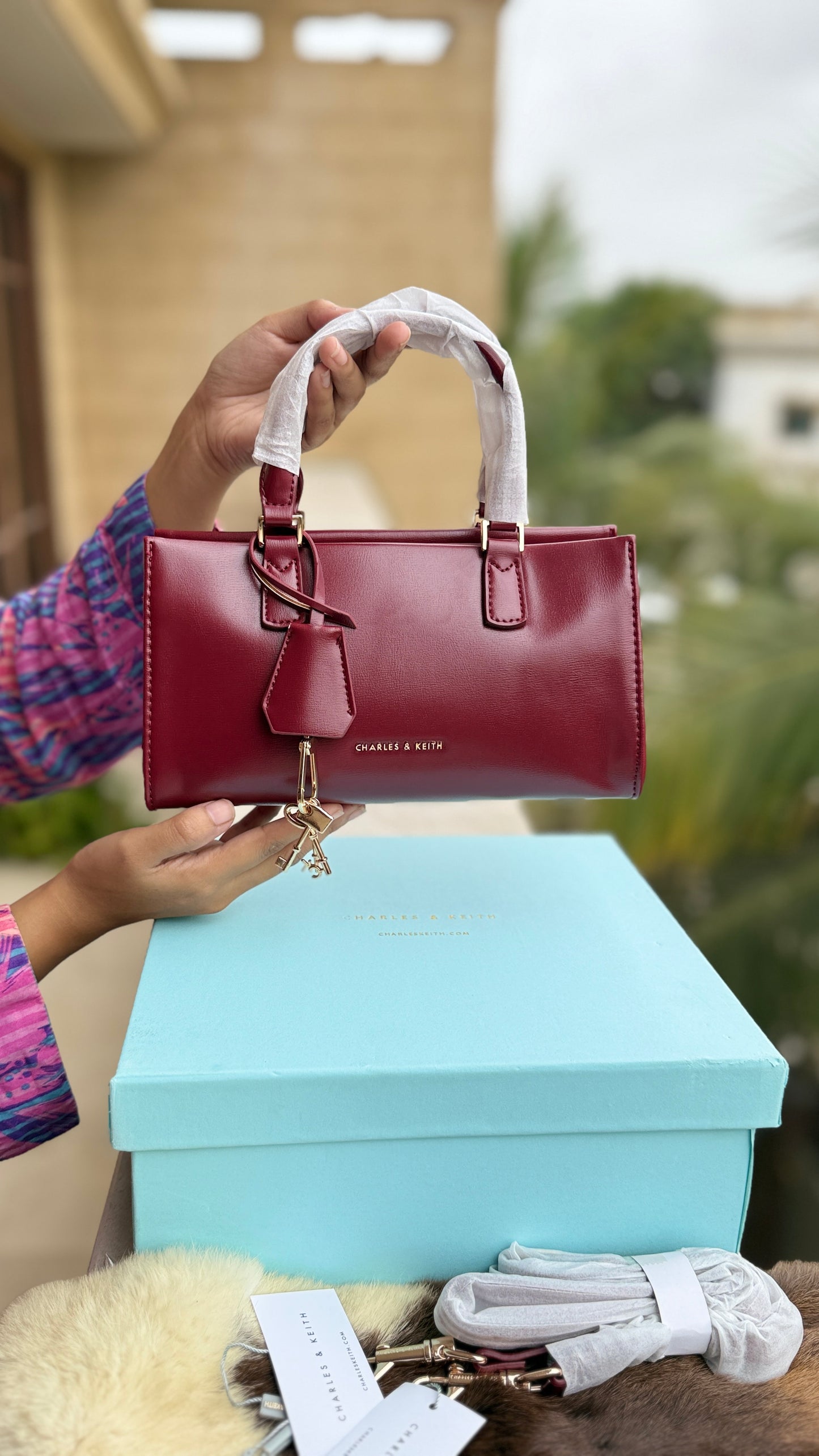 Charles & Keith Mini Kerry Top Handle Bag-Master Plus Series-With Box