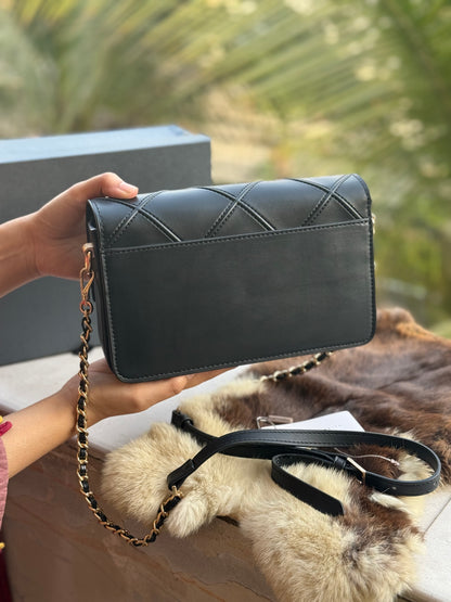 Charles & Keith Eleni Quilted Crossbody Bag-With Box
