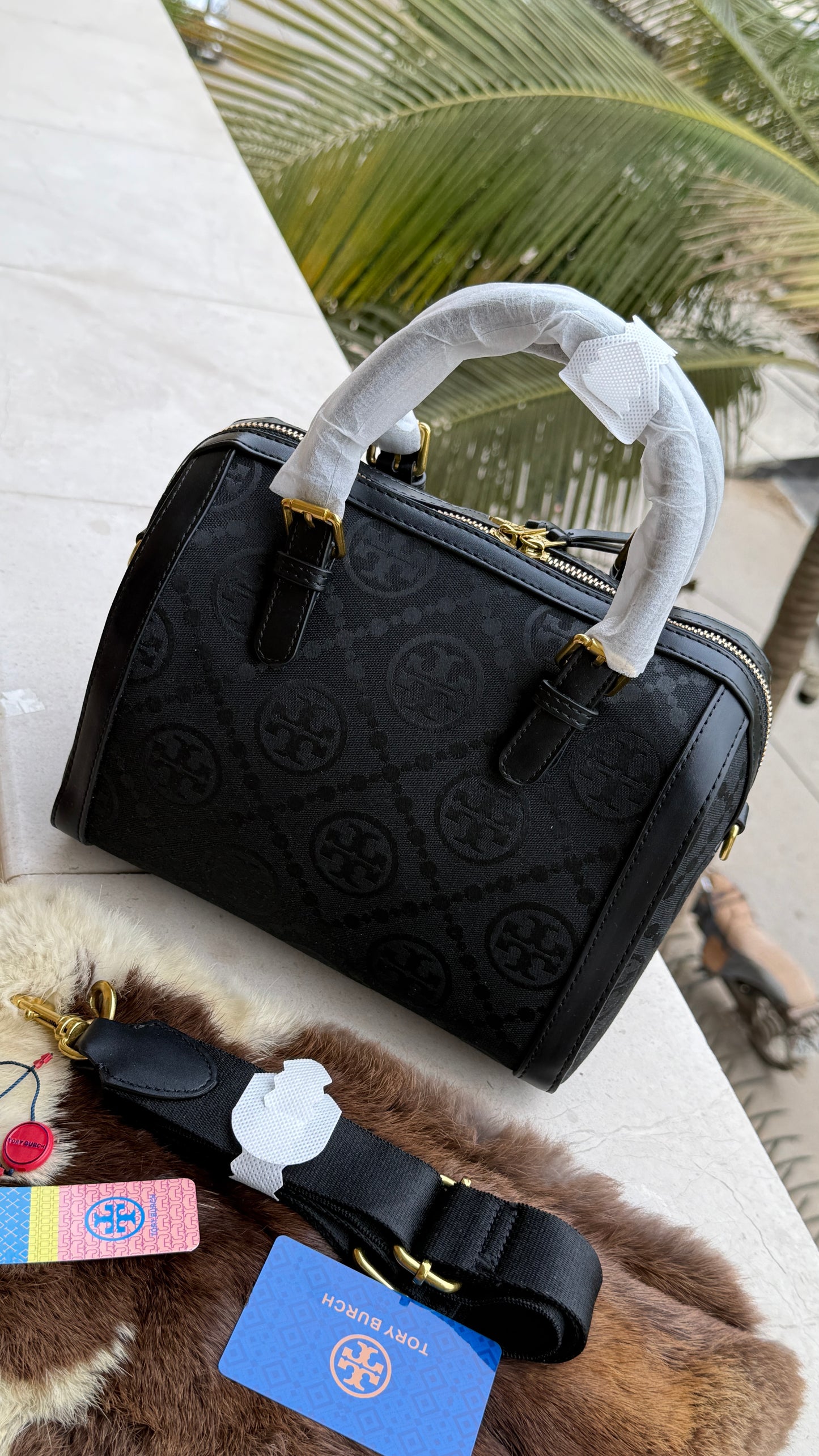 Tory Burch Petite T Monogram Jacquard Barrel Bag-Master Series.