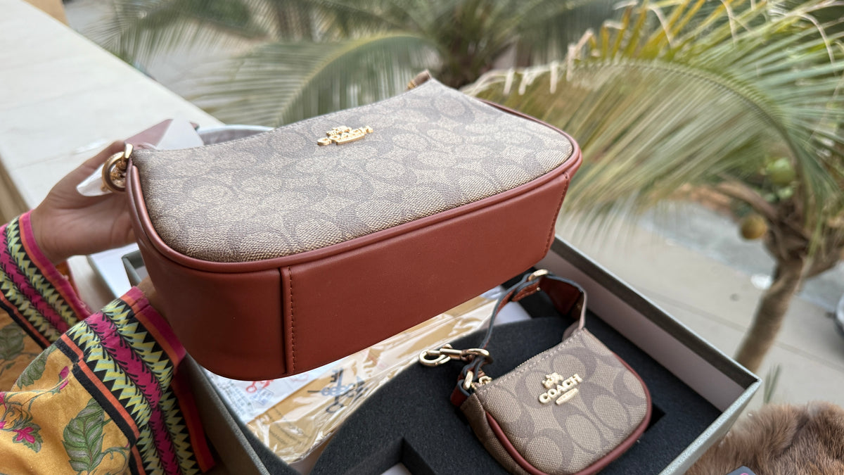 Coach Teri Hobo Complete Set With Box,Micro Bag & Cherry Charm-Master Plus