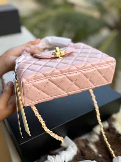 Chanel Kelly Small in Sakura Pink Shinny Calf Skin-AAA Quality-Folding Box