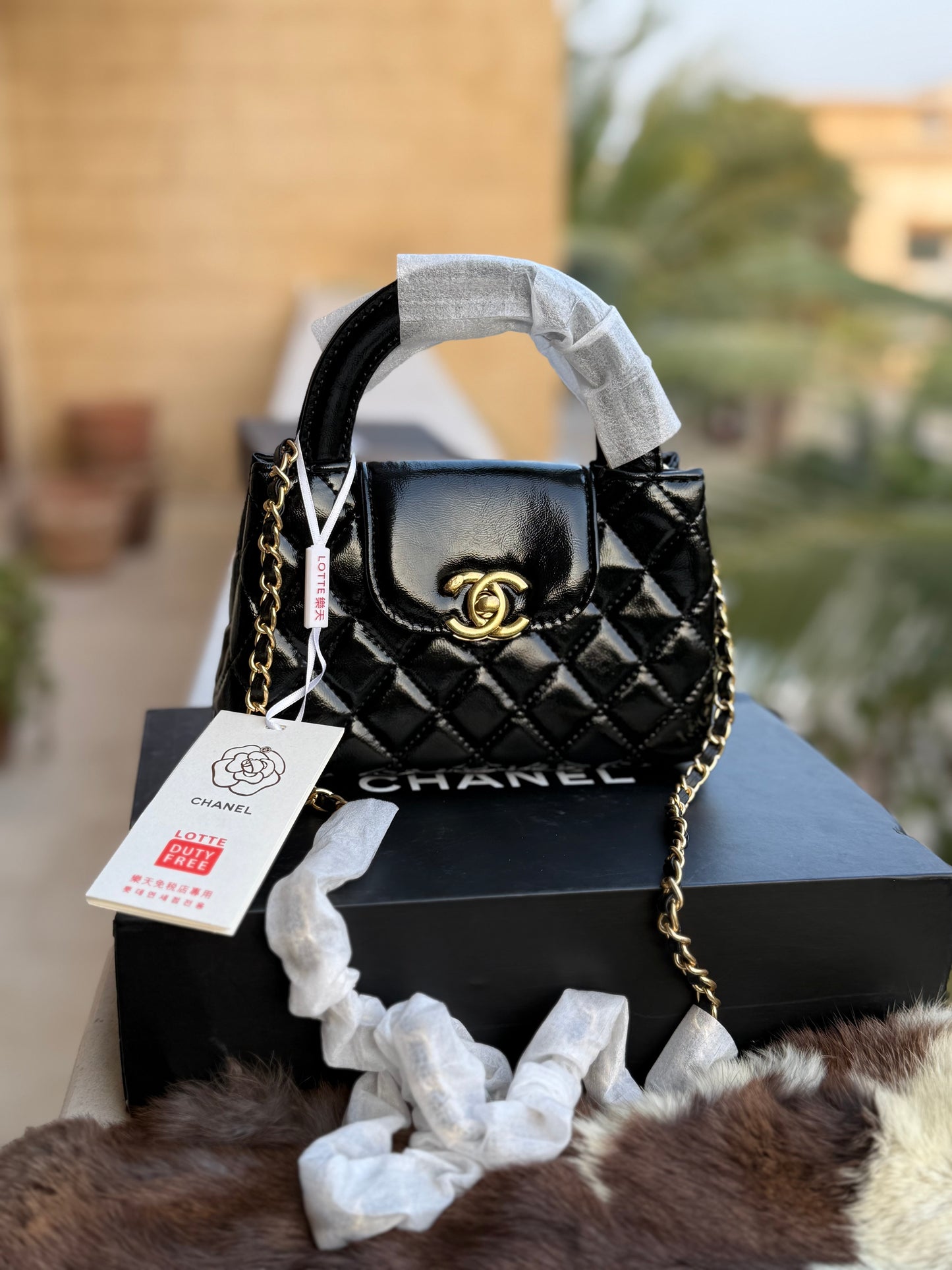 Chanel Kelly Small in Black Shinny Calf Skin-AAA Quality-Folding Box