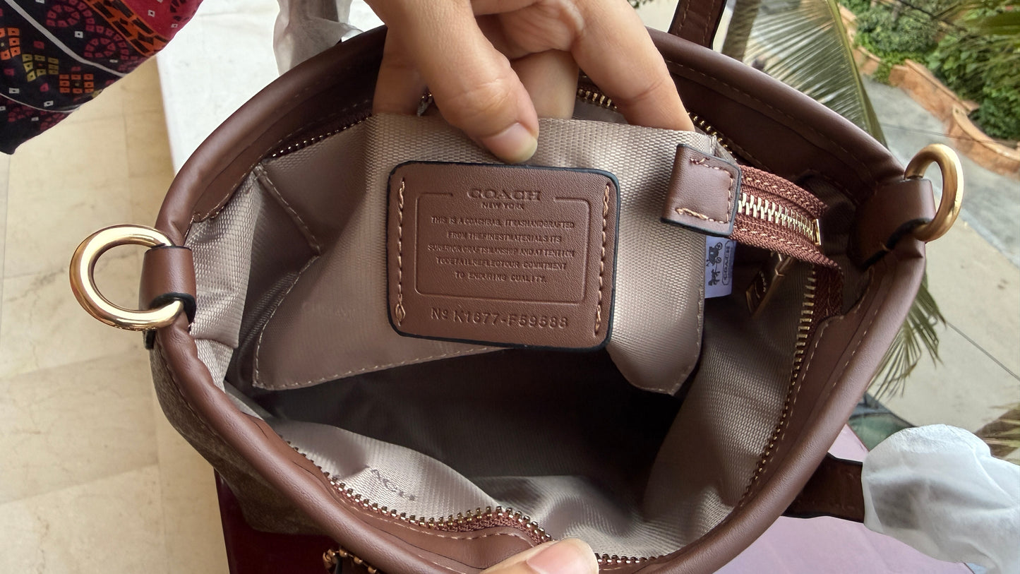 Coach City Mini Tote Bag-With Wallet & Charm Chain-Box Included-Master Plus Series.
