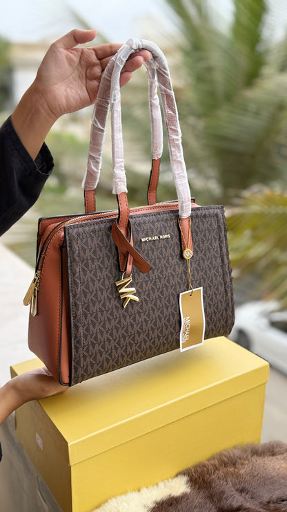 Michael Kors Laila Signature Monogram Hand Bag-With Box-Master Series