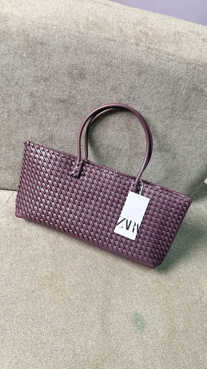 Zara braided elongated Shoulder/tote bag-Master Plus Series