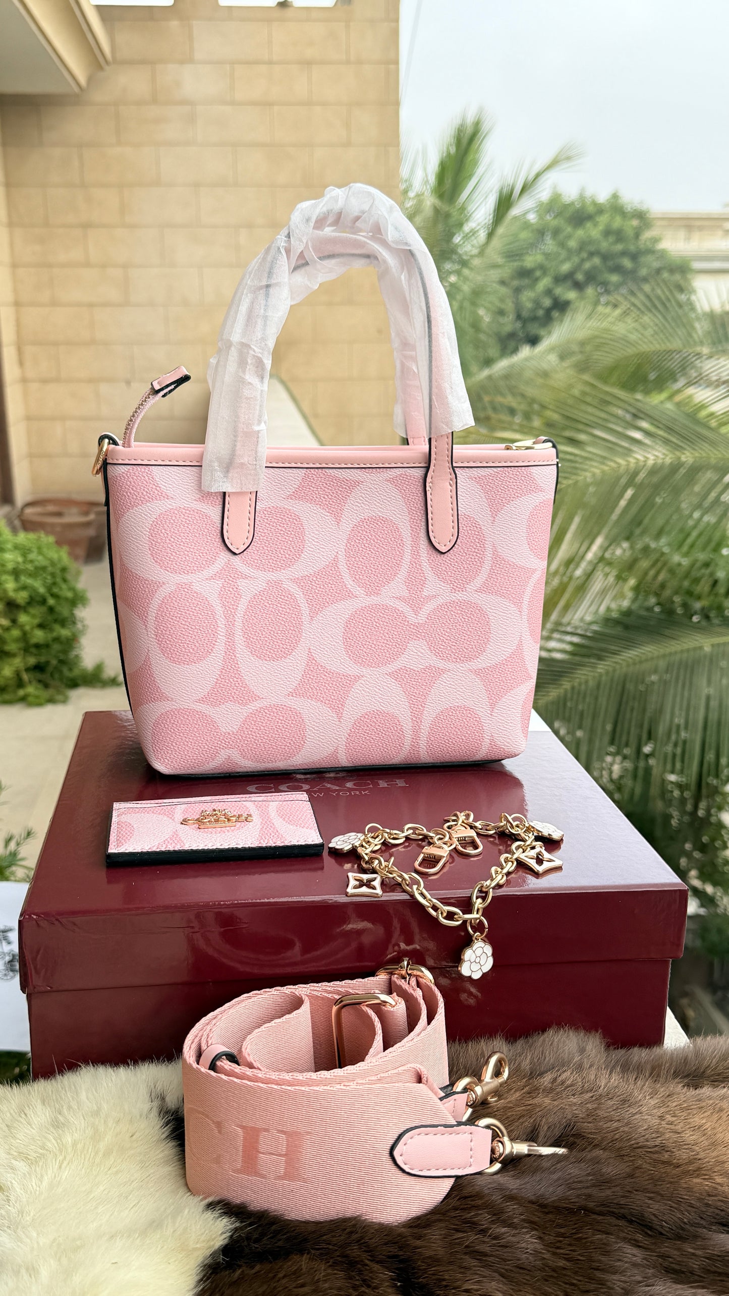 Coach City Mini Tote Bag-With Wallet & Charm Chain-Box Included-Master Plus Series.