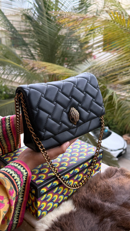 Kurt Geiger London Kensington bag featuring a signature eagle head embellishment and quilted leather.Master Series-With box