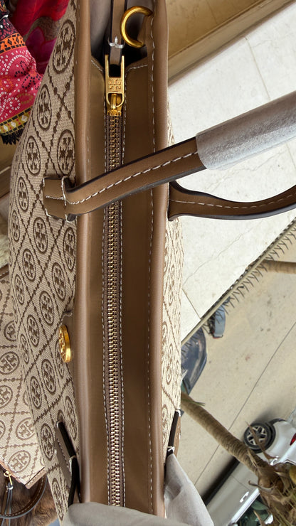 Tory Burch T Monogram Tote-Master Plus Series With Pouch
