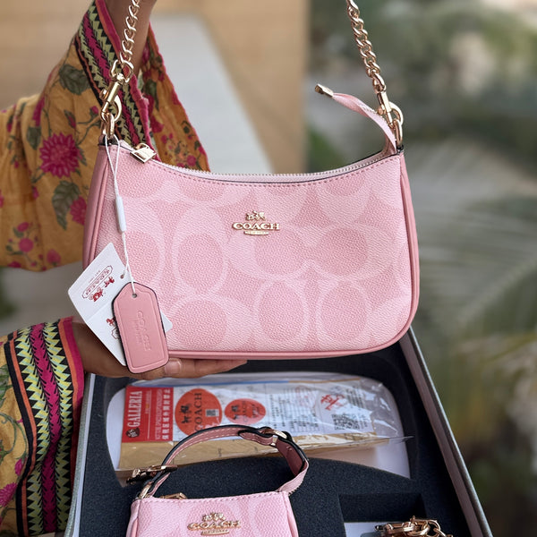 Coach Teri Hobo Complete Set With Box,Micro Bag & Cherry Charm-Master Plus