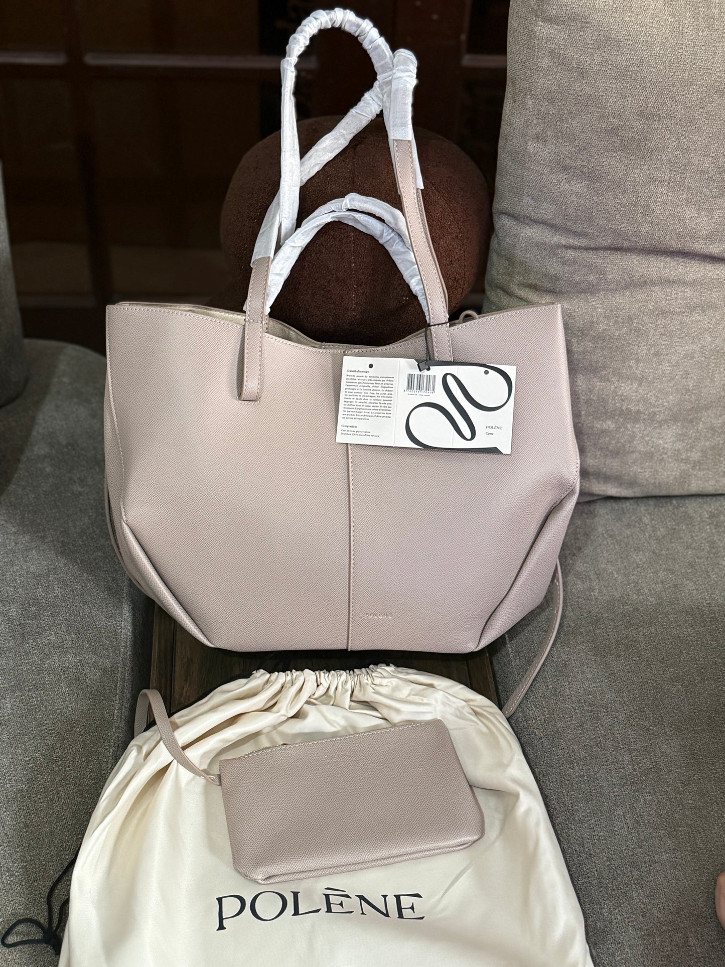 Pólene Cyme Textured edition Tote Bag! AAA TOP QUALITY With Folding Box