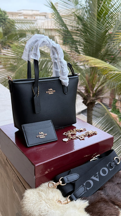 Coach City Mini Tote Bag-With Wallet & Charm Chain-Box Included-Master Plus Series.