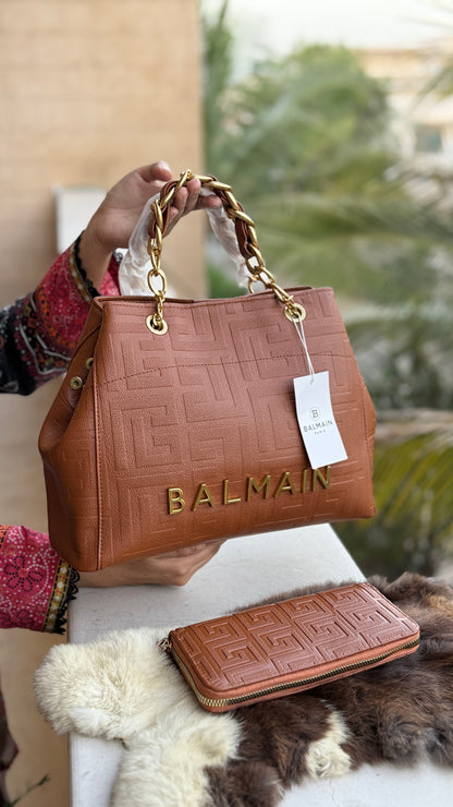 BALMAIN Large Tote With Balmain clutch