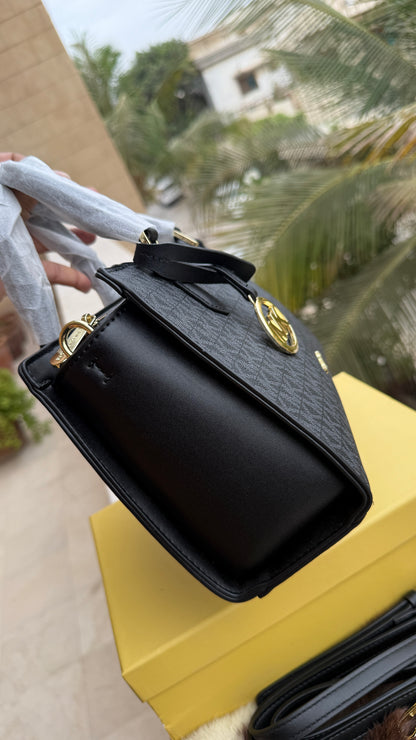 Michael Kors Laila Signature Monogram Hand bag With box.