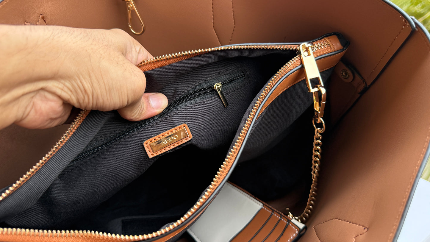 Aldo Tote-With Card Wallet & Pouch-With Box-Master Series