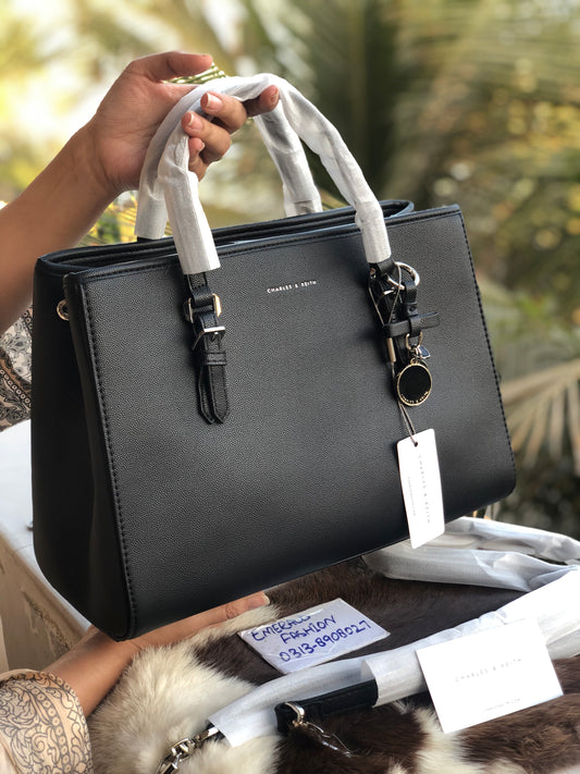 C & K Bow Detail Tote Bag