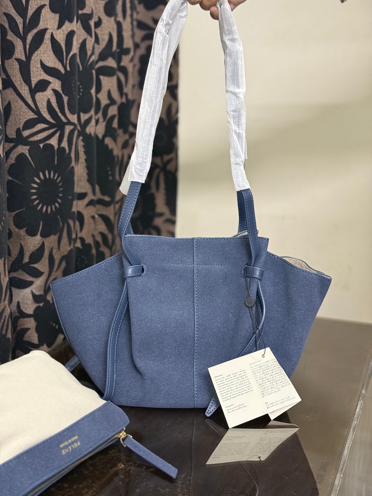 Polène Cyme Mini tote bag in suede-Master Series-Same as original.