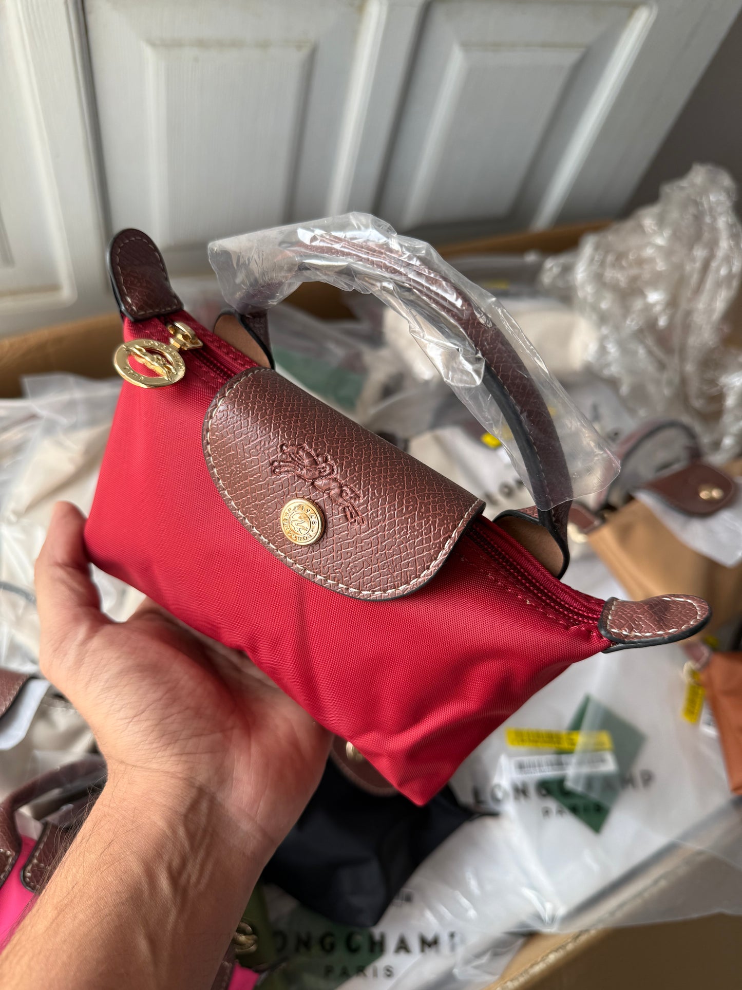 LONG CHAMP LE PLIAGE ORIGINAL POUCH WITH HANDLE ( Master Series )