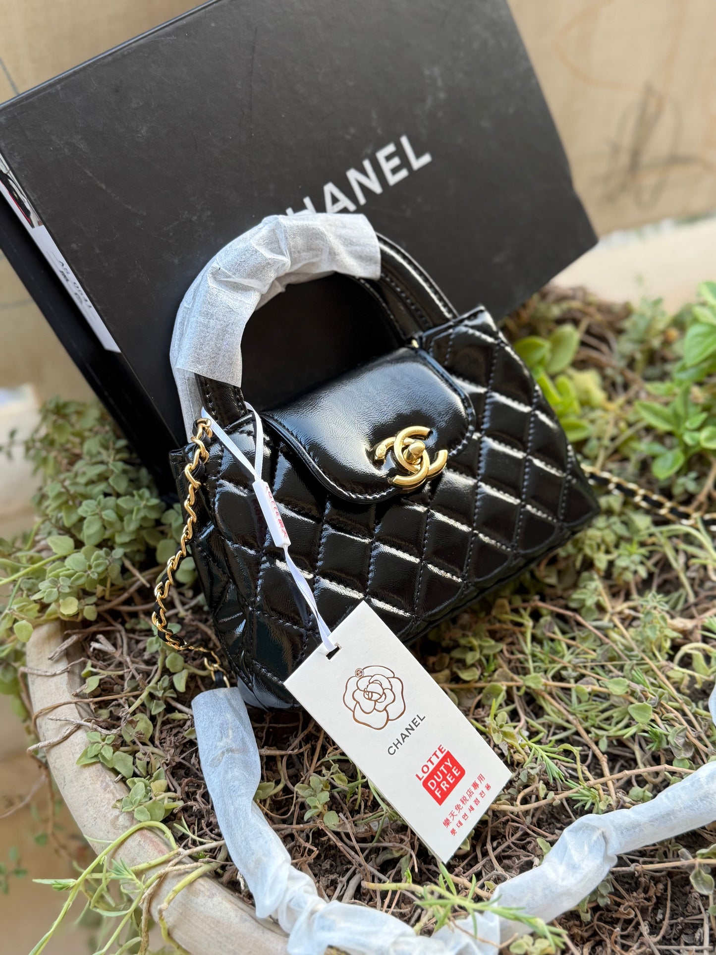 Chanel Kelly Small in Black Shinny Calf Skin-AAA Quality-Folding Box