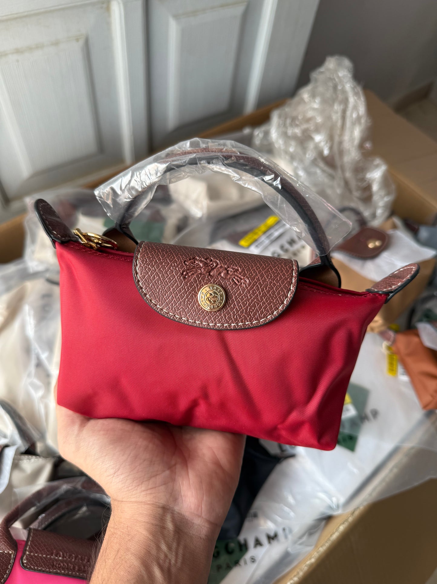 LONG CHAMP LE PLIAGE ORIGINAL POUCH WITH HANDLE ( Master Series )