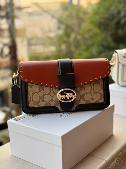 Coach Georgie Shoulder Bag
In Signature Canvas With Rivets-Same as original-Master Plus Series