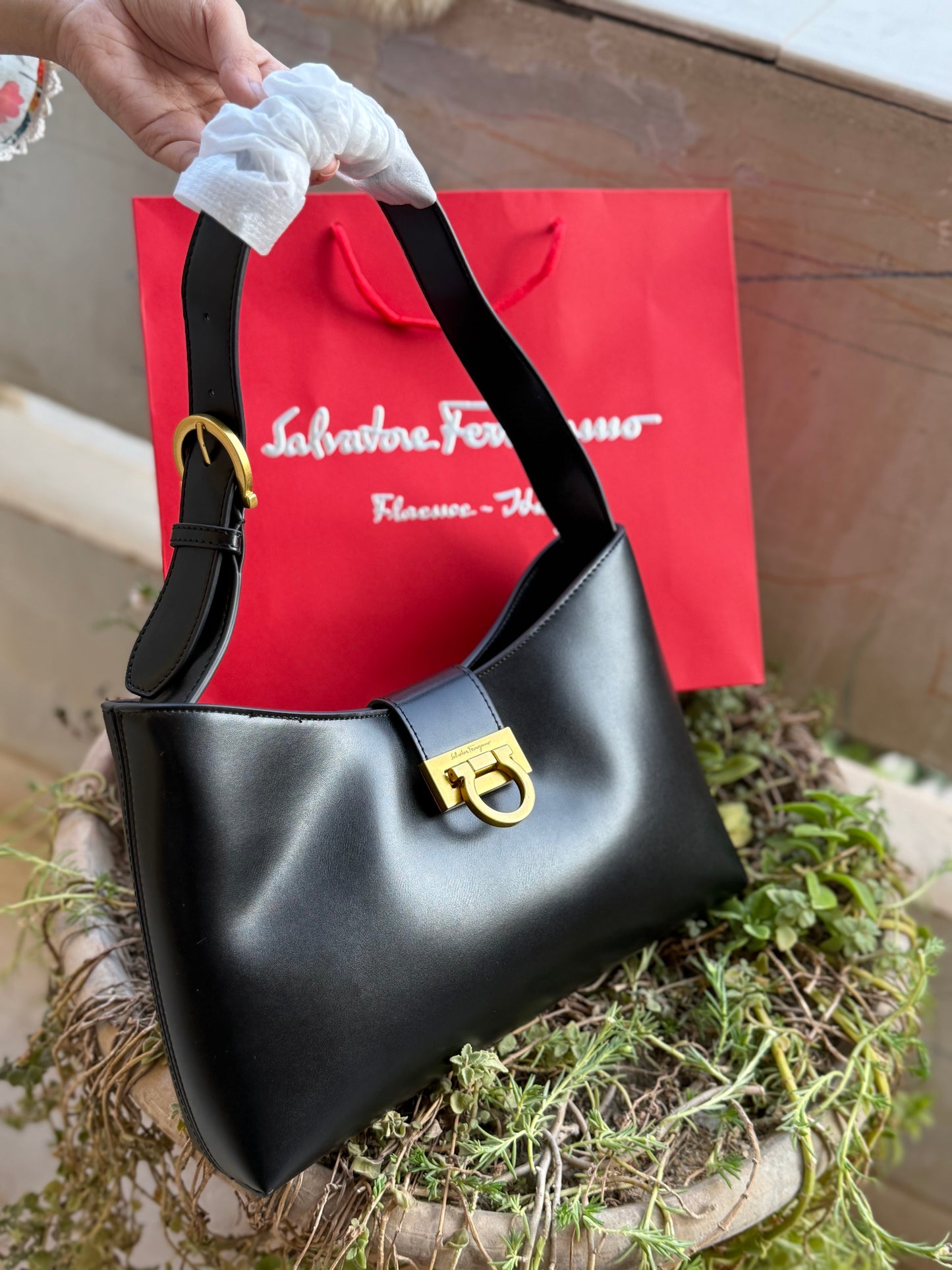 Salvatore Ferragamo Trifolio shoulder bag-Master Series-With Paper Bag-Same As Original