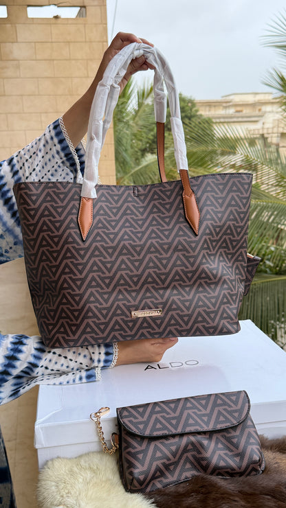 Aldo Tote-With Card Wallet & Pouch-With Box-Master Series