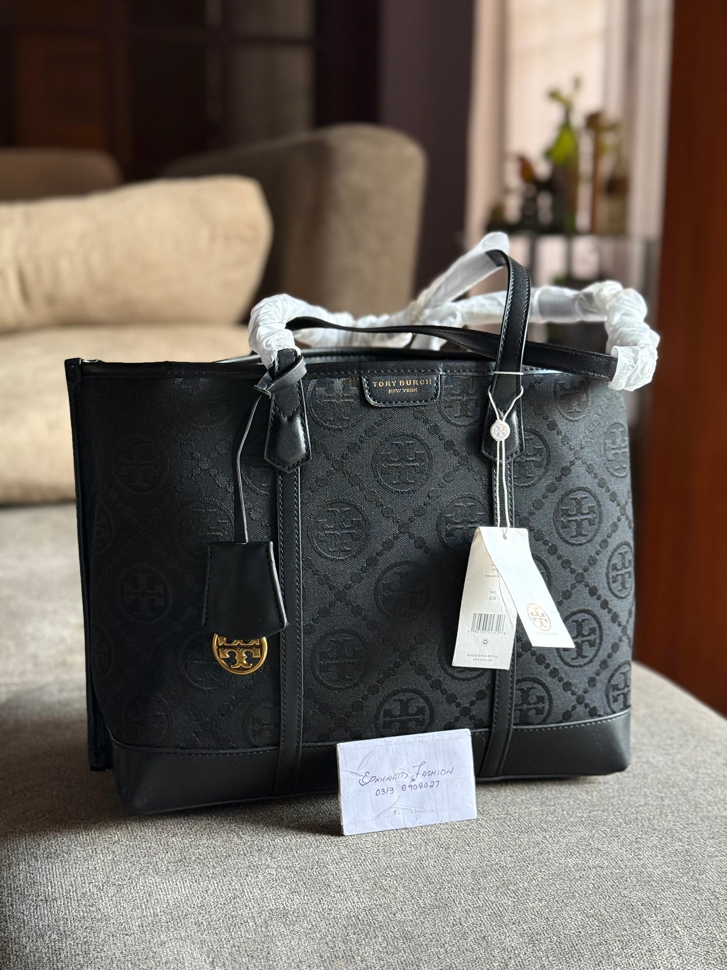 .Tory Burch Perry Monogram Tote Bag!