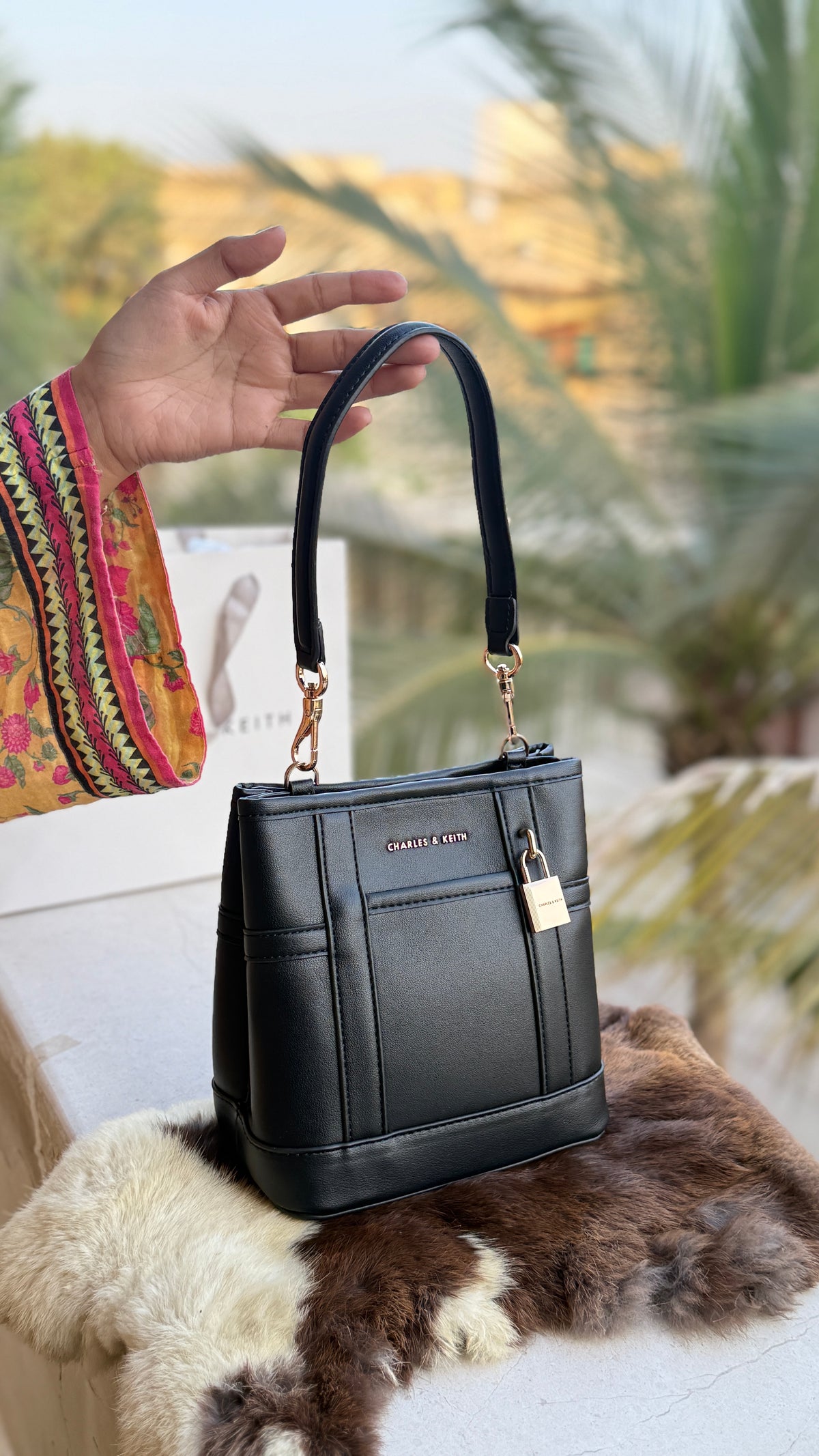 Charles & Keith Scottie Bucket Bag-Master Plus Series-With Paper Bag