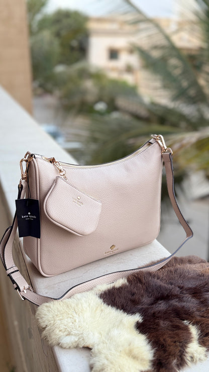 Kate Spade Emma Large Crossbody bag With mini pouch-Master Plus series Nude/Skin