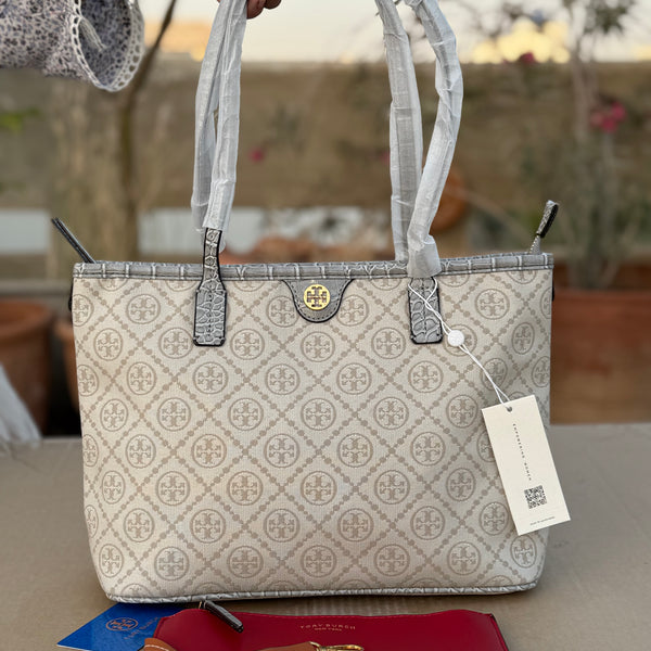 Tory Burch T Monogram Cloud Zip Tote Bag-Master Plus Series