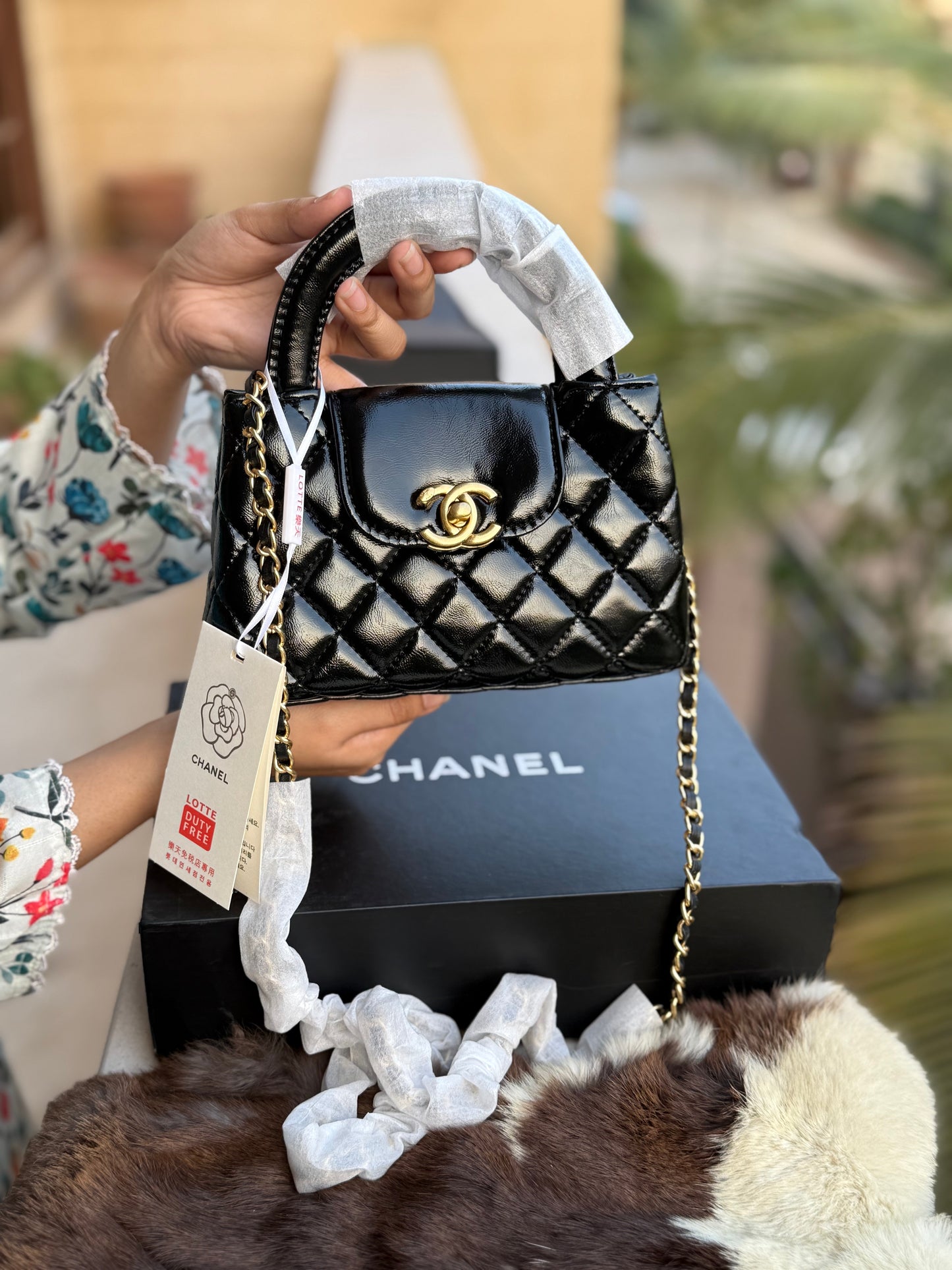 Chanel Kelly Small in Black Shinny Calf Skin-AAA Quality-Folding Box