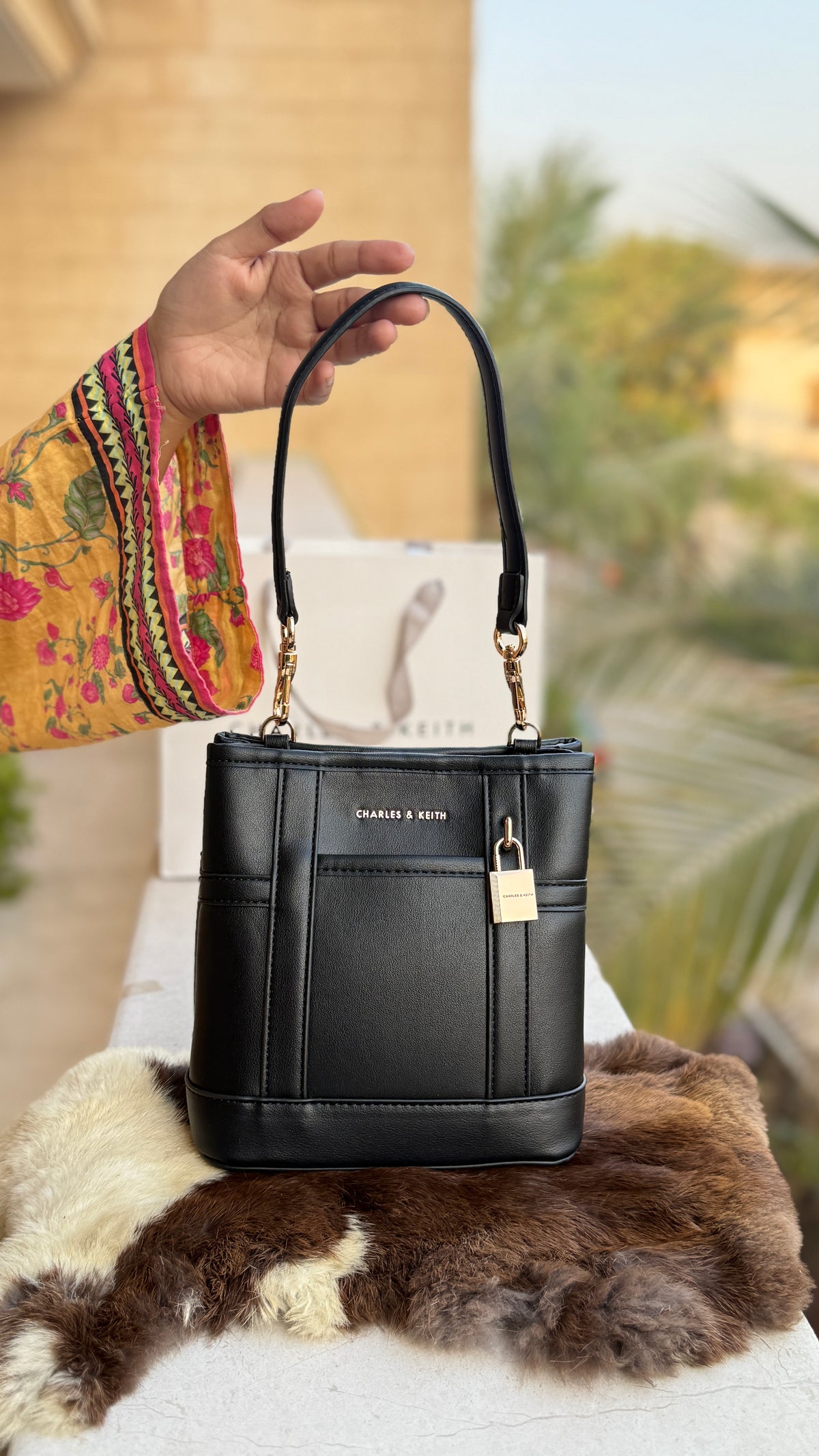 Charles & Keith Scottie Bucket Bag-Master Plus Series-With Paper Bag