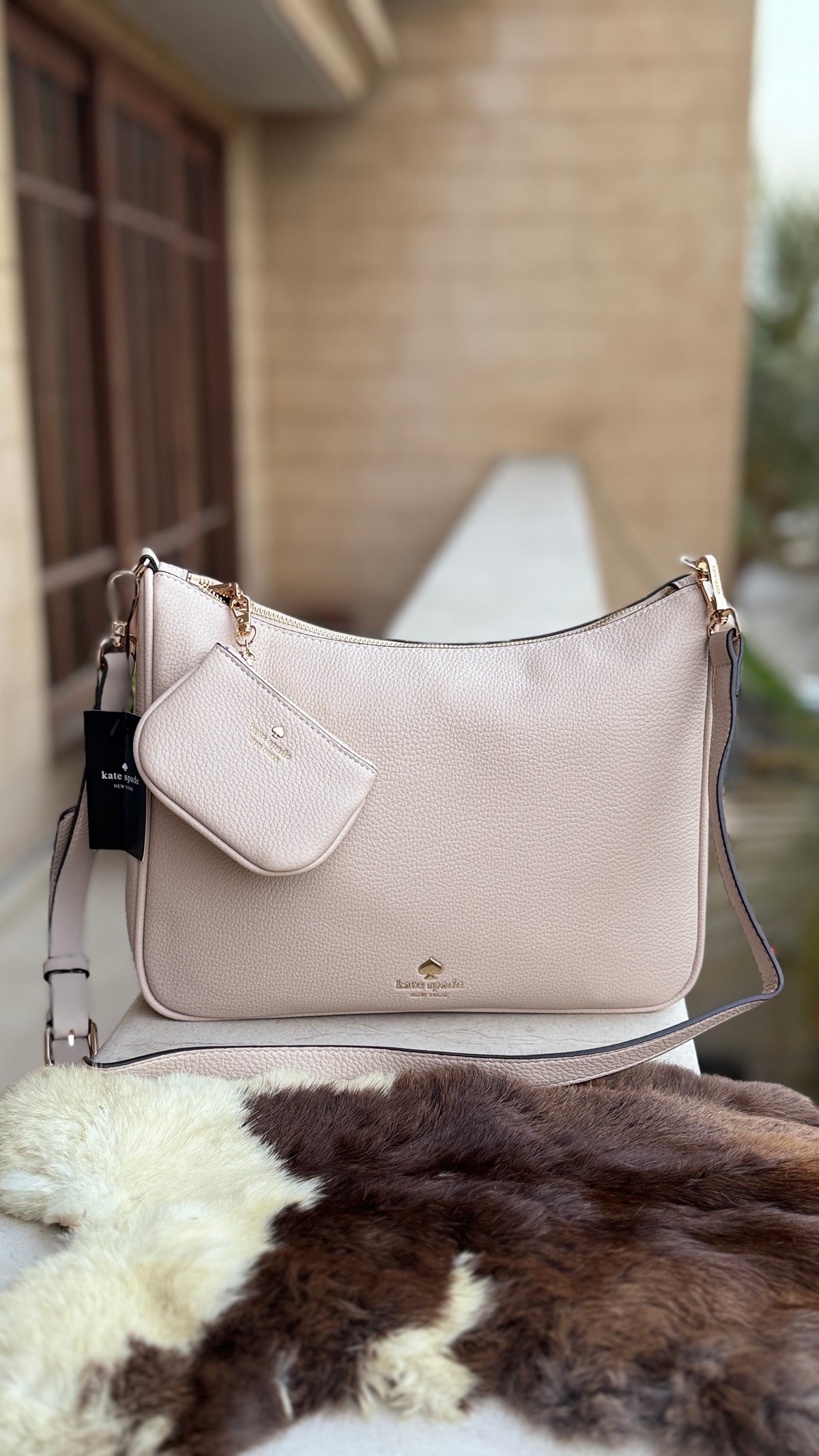 Kate Spade Emma Large Crossbody bag With mini pouch-Master Plus series Nude/Skin