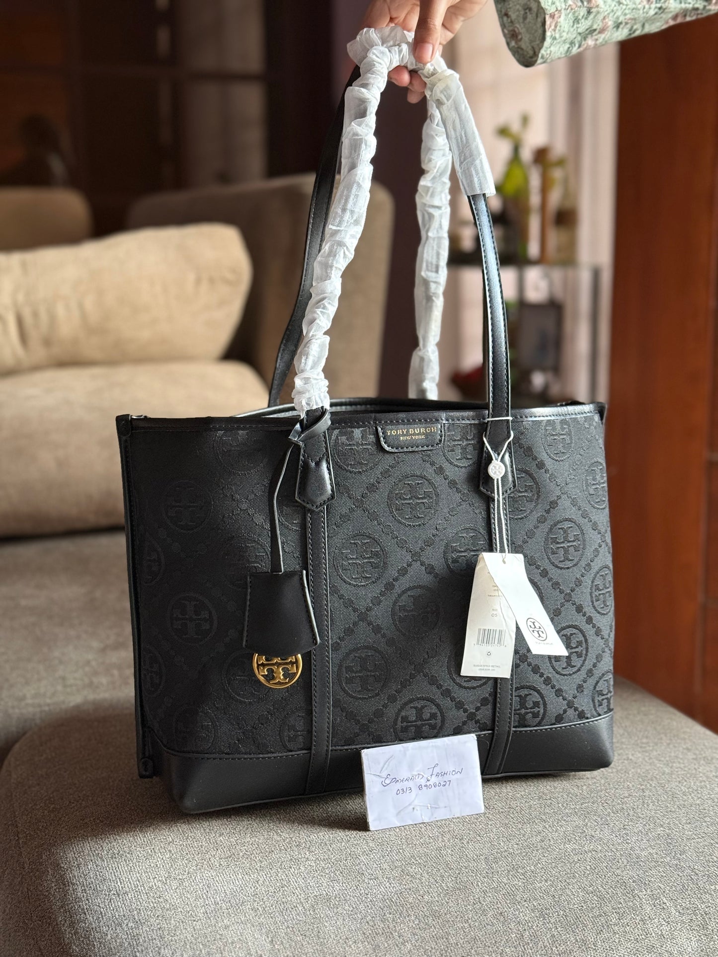 .Tory Burch Perry Monogram Tote Bag!