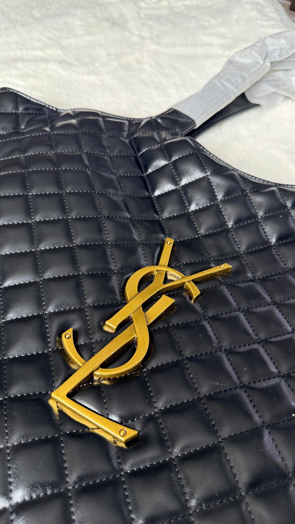 YSL  Saint Laurent Icare Maxi Matelassé Leather Tote-Master Plus Series.