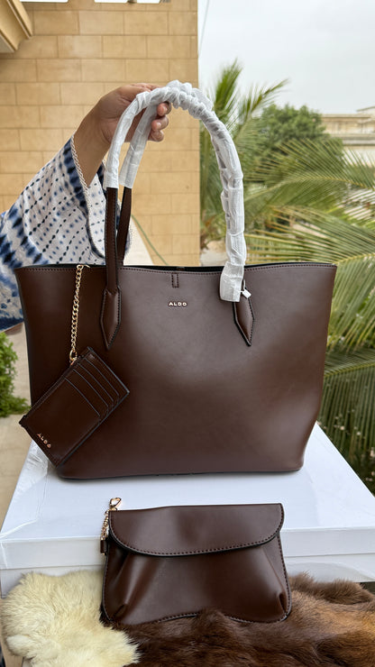 Aldo Tote-With Card Wallet & Pouch-With Box-Master Series