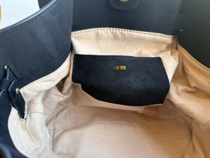 JW PEI Hana Medium Suede Tote Bag in black