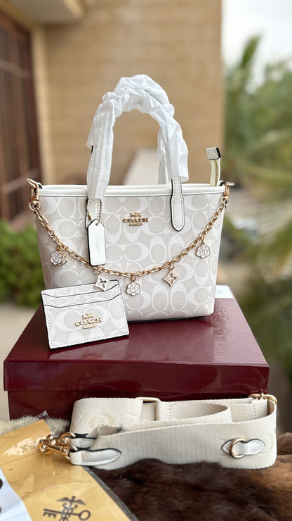 Coach City Mini Tote Bag-With Wallet & Charm Chain-Box Included-Master Plus Series.